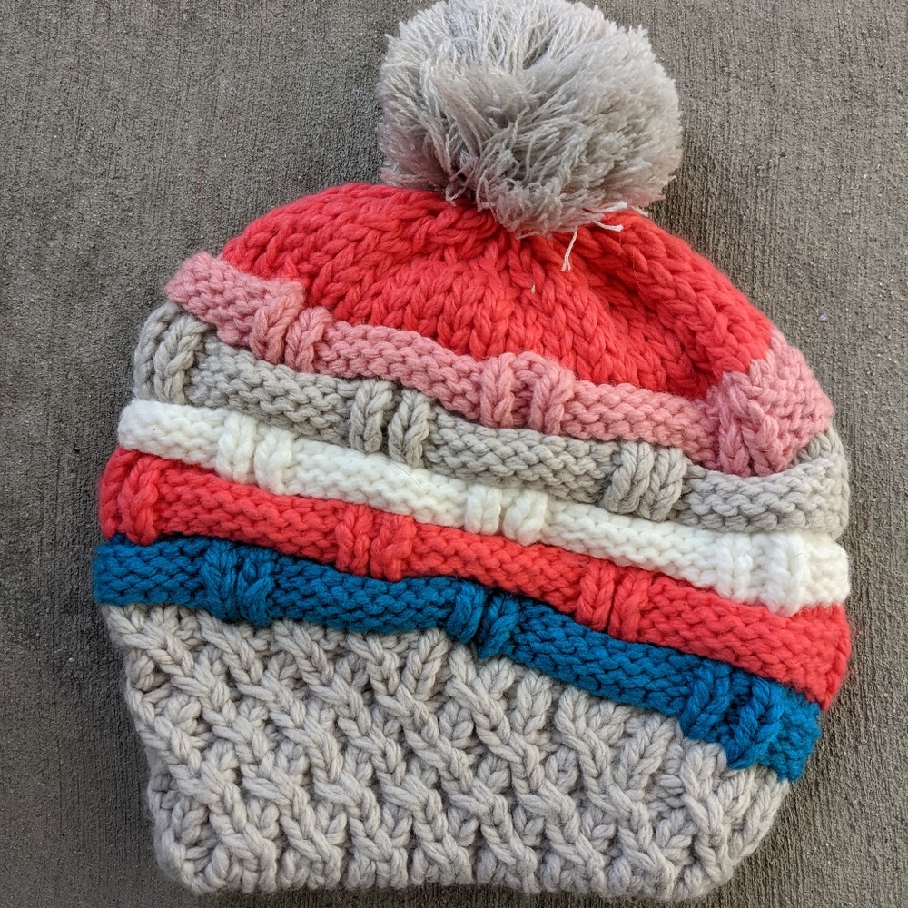 Multi-color Pompom Beanie
